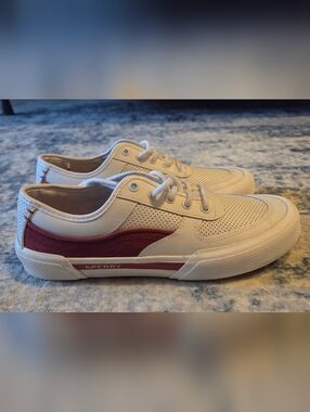 Sperry Men's Cream & Red Low-Top Sneaker